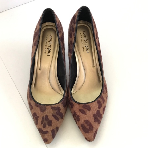 COMFORT PLUS By PREDICTIONS Leopard Heels Comfort Pumps Women’s Size 10 WIDE - Picture 3 of 16